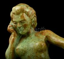 Radványi kerámia: Fekvő akt. Mázas kerámia. Jelzett, hibátlan. 19x21 cm