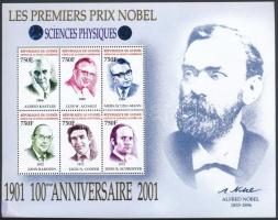 Nobel Laureates 12 values 2 mini sheets (damaged margin) Nobel-díjasok 12 klf érték 2 db kisívben (s...