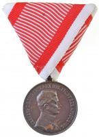 1917. "Károly Bronz Vitézségi Érem" Br kitüntetés modern  mellszalagon. Szign.: Kautsch T:2 kis ph., fo., peremen reszelésnyom Hungary 1917. "Bronze Gallantry Medal" Br decoration with modern ribbon. Sign.: Kautsch C:XF small edge error, spotted, filing mark on edge NMK 310.