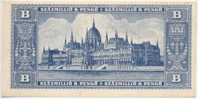 1946. 100.000.000BP hátlapon felfelé csúszott nyomat T:I,I-