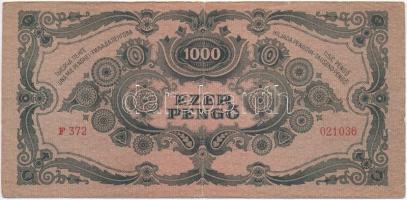 1945. 1000P betűhibás, élénk színű "MNB" bélyeggel T:III