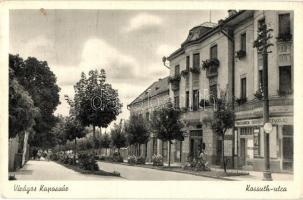 Kaposvár, Kossuth utca, Húscsarnok, Dohány és szivar üzlet (EK)