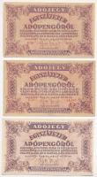 1946. 100.000AP (3x) 2db sorszámos, mindhárom papírránccal, egyiken nyomathiba "ADÓJEGY" ó betűjében T:II-III