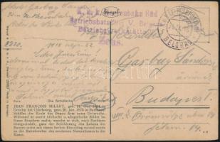 1918 Tábori képeslap Belgrádból Garbay Sándornak, később a Magyar Tanácsköztársaság államfőjének aláírásával