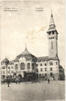 Marosvásárhely, Targu Mures - 3 db RÉGI városképes lap; városháza, Közigazgatási tanfolyam iskolája ...