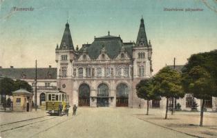 Temesvár, Timisoara - 6 db RÉGI városképes lap; vasútállomás, villamos / 6 pre-1945 town-view postca...