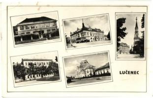 Losonc, Lucenec - 6 db RÉGI városképes lap, zsinagóga / 6 pre-1945 town-view postcards, synagogue