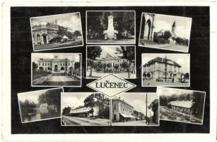 Losonc, Lucenec - 6 db RÉGI városképes lap, zsinagóga / 6 pre-1945 town-view postcards, synagogue