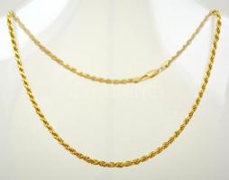 Aranyozott ezüst(Ag) walles nyaklánc, jelzett, h: 45 cm, nettó: 15,6 g