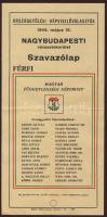 1949 Szavazólap a Magyar Függetlenségi Népfront jelöltjeivel
