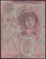 1900. 20K feltehetően hamis vagy facsimile bankjegy félbevágott bal fele! T:II