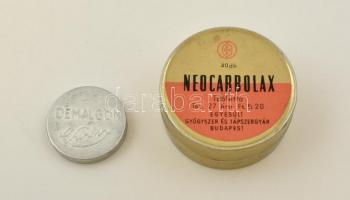 2 db régi fém gyógyszeres doboz: Chinoin Demalgon, Neocarbolax, tartalom nélkül