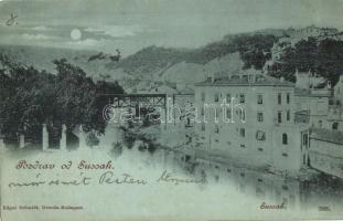 1899 Fiume, Rijeka, Susak, Sussak; este / night