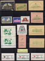 1913-1976 Eszperantó bélyegek, 16 db (Budapest, Arad, Gyula, Szeged, Komló, Hódmezővásárhely)