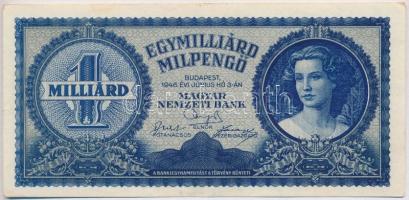 1946. 1.000.000.000MP nyomathiba az előlap "R"  betűjénél és a hátlap "M" betűjénél T:I-