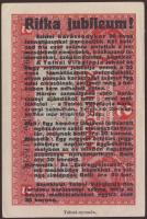 1917. 2K hátoldali egészoldalas rányomott "Tolnai Világlapja" hirdetésszöveggel! T:II