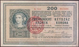 1918. 200K piros "Magyarország" körbélyegzővel T:restaurált