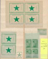 1957 Eszperantó Tokod-Altáró bányász blokk + pár + bélyegek