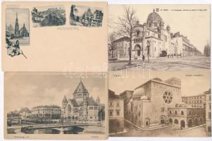9 db RÉGI magyar és külföldi zsinagógákat ábrázoló képeslap jó minőségben; Dijon, Trieste, Nürnberg,...