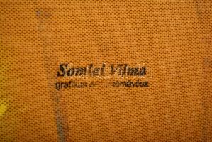 Somlai Vilma (1938-2007): Erdőrészlet, olaj, farost, hátulján pecséttel jelzett, 34×44 cm