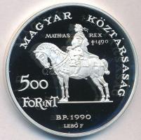 1990. 500Ft Ag "Mátyás király / Beatrix" tanúsítvánnyal T:PP enyhe felületi karc
Adamo EM...