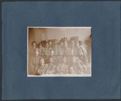 cca 1940 Magyar katonák csoportképei, 7 db, löveggel, M. Kir. Honvéd Gyakorló táborban, kartonra rag...