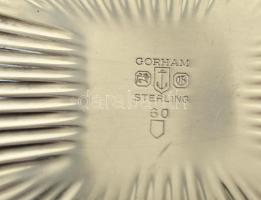 Ezüst(Ag) ovális bordázott tálka, jelzett, 14x10,3 cm, nettó: 86,7 g