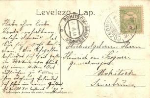 Pozsony, Pressburg, Bratislava; Hal tér a zsinagógával, Rezsmák J. Imperial Kávéháza, Hazai Általáno...