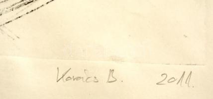 Kovács Bernadett (1988- ): Téboly I., hidegtű, papír, jelzett, 35×24,5 cm