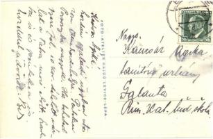 1938 Léva, Levice; utcakép automobilokkal, autóbusz, Városi Nagy Szálloda, mozi, Gambaty üzlete / st...