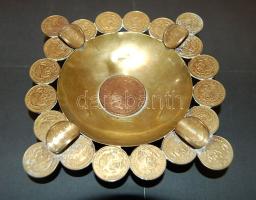 Mexikó 1956. 50c + 1960-68. 5c (27x) pénzekből kialakított hamutálca