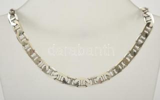 Ezüst(Ag) masszív pálcás pancer karkötő, jelzett, h: 21,5 cm, nettó: 10,4 g