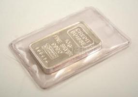 Ezüst(Ag) fine silver credit suisse, jelzett, 2,6x1,6 cm, bontatlan csomagolásban, nettó: 10 g