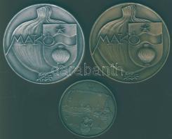 1984. "Hódmezővásárhely" Br emlékérem + "Makó" Ff+Br modern emlékérem pár T:1