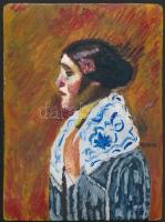 Koszta jelzéssel: Női portré. Olaj, karton, 24×18 cm