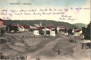 Bakabánya, Pukanec; Masaryk tér szoborral / Námestie / square with monument