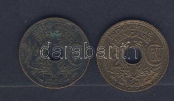 Francia-Indokína 1935+1938. 1/2c (2x) T:2,3
