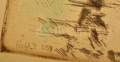 Izsák József (1929-): Rózsa Sándor. Rézkarc, papír, jelzett a karcon, 31×39 cm