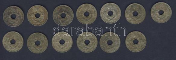 Francia-Indokína 1938-39. 5c (13x) T:2,3