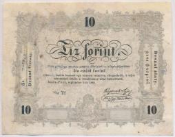 1848. 10Ft Kossuth Bankó hátlapi szövegben BÜNTETETTNEK sajtóhiba T:restaurált