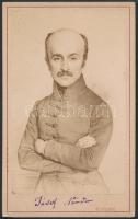 cca 1860 József nádor (1776-1847), keményhátú fénynyomatos kép, Simonyi műterméből, 10,5x6,5 cm / cca 1860 Archduke Joseph, Palatine of Hungary