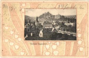 Segesvár, Schässburg, Sighisoara; Art Nouveau művészlap. Teutsch Frigyes