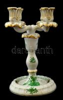 Herendi Apponyi mintás négy karú gyertyatartó párban (2db), kézzel festett, jelzett, hibátlan, m:21,...