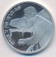 Izrael 1997. 1S Ag "Az Első Cionista Kongresszus 100. évfordulója" tanúsítvánnyal, dísztokban (14,40g/0.925/30mm) T:1 Israel 1997. 1 New Sheqel AG "First Zionist Congress Centennial" with certificate in original case (14,40g/0.925/30mm) C:UNC