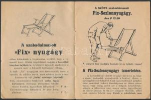 cca 1930 A Szőts-féle FIX nyugágy és kerti bútor árjegyzéke, képekkel illusztrált
