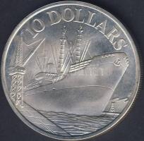 Szingapúr 1976. 10$ Ag "Hajó" T:2