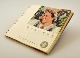 1939 Színes asztali naptár magyarországi életképekkel, közte Balogh Rudolf felvételeivel, kiadja Pal...