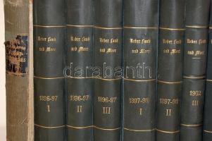 1890-1902 "Über Land und Meer" 12 évfolyam bekötve + magyar nyelvű növénytani könyv (Jelké...