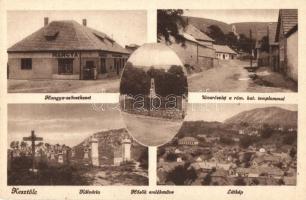 Kesztölc, Hangya szövetkezet, utca, Hősök emlékműve, kálvária