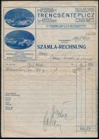 1918 A Trencséntepliczi fürdő díszes fejléces számlája